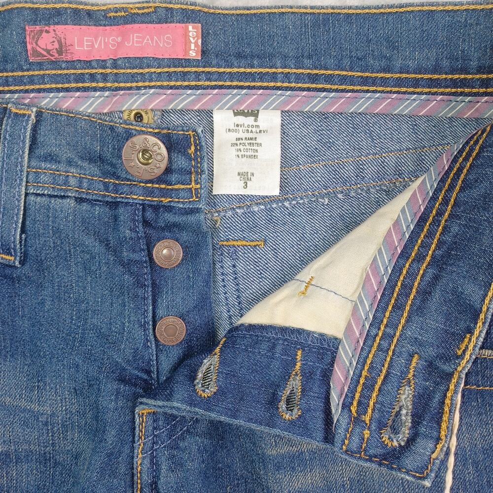 Vintage Levi's Jeans Denim Skimmer Shorts Women Size 3 Cutoff Lowrise Button Fly - Picture 12 of 16